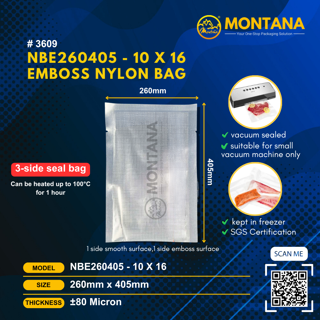 (3609) NBE260405 - 10 x 16 EMBOSS NYLON BAG