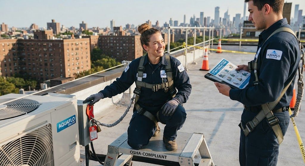 aircon technician safe access maintenance procedures