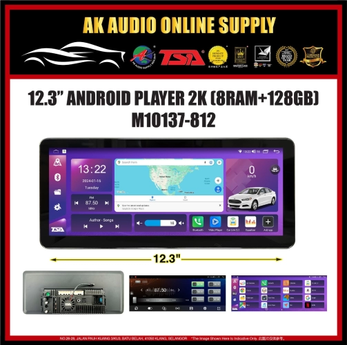 TSA Ultra Car Android Player New Model  Series 2K Screen 8 Core  Android 12.3" inch Car Player Monitor - AK Audio Supply Sdn Bhd