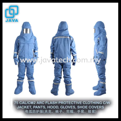 75 CAL/CM2 ARC FLASH PROTECTIVE CLOTHING C/W JACKET, PANTS, HOOD, GLOVES, SHOE COVERS