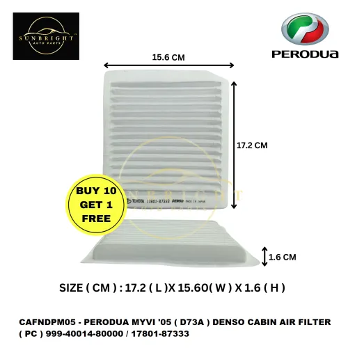 CAFNDPM05 - PERODUA MYVI '05 DENSO CABIN AIR FILTER ( PC ) 17801-87333