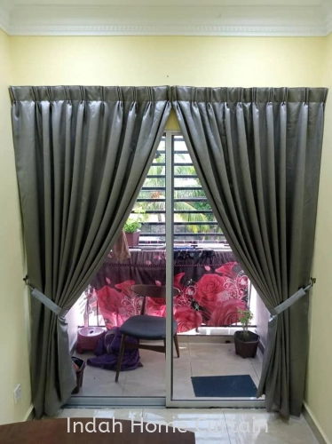 Shinning Semi Blackout Curtain with Zebra Blind