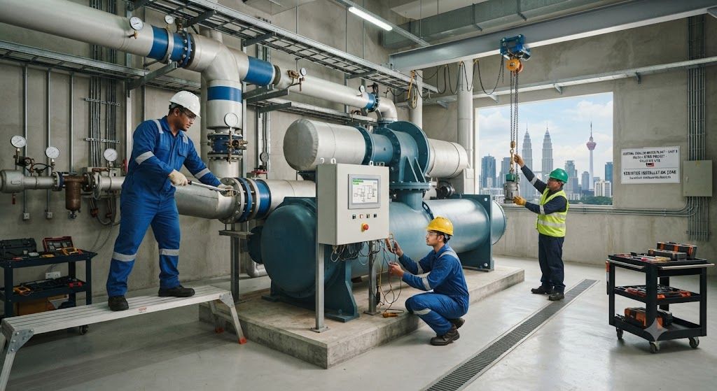 Certified centrifugal chiller installer Malaysia