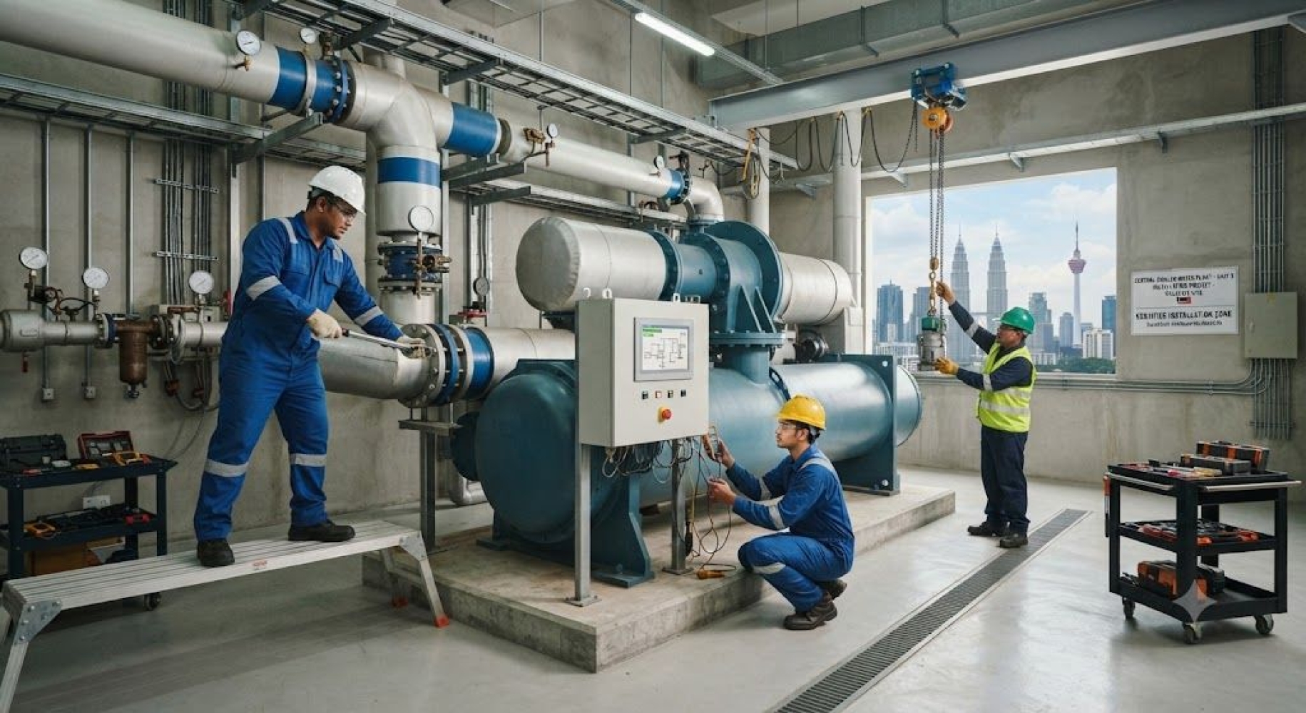 Certified centrifugal chiller installer Malaysia