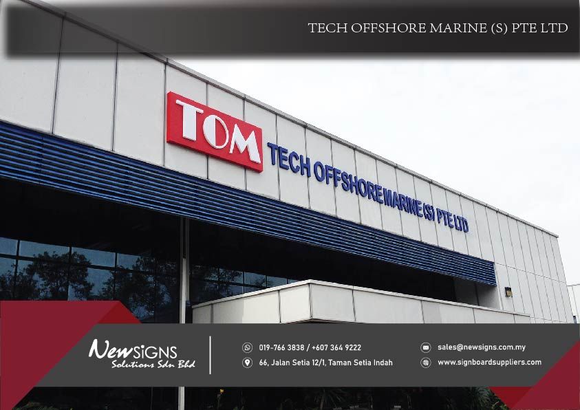 Aluminum Box-up Lettering_Tom Tech Off Shore Marine (S) Pte Ltd