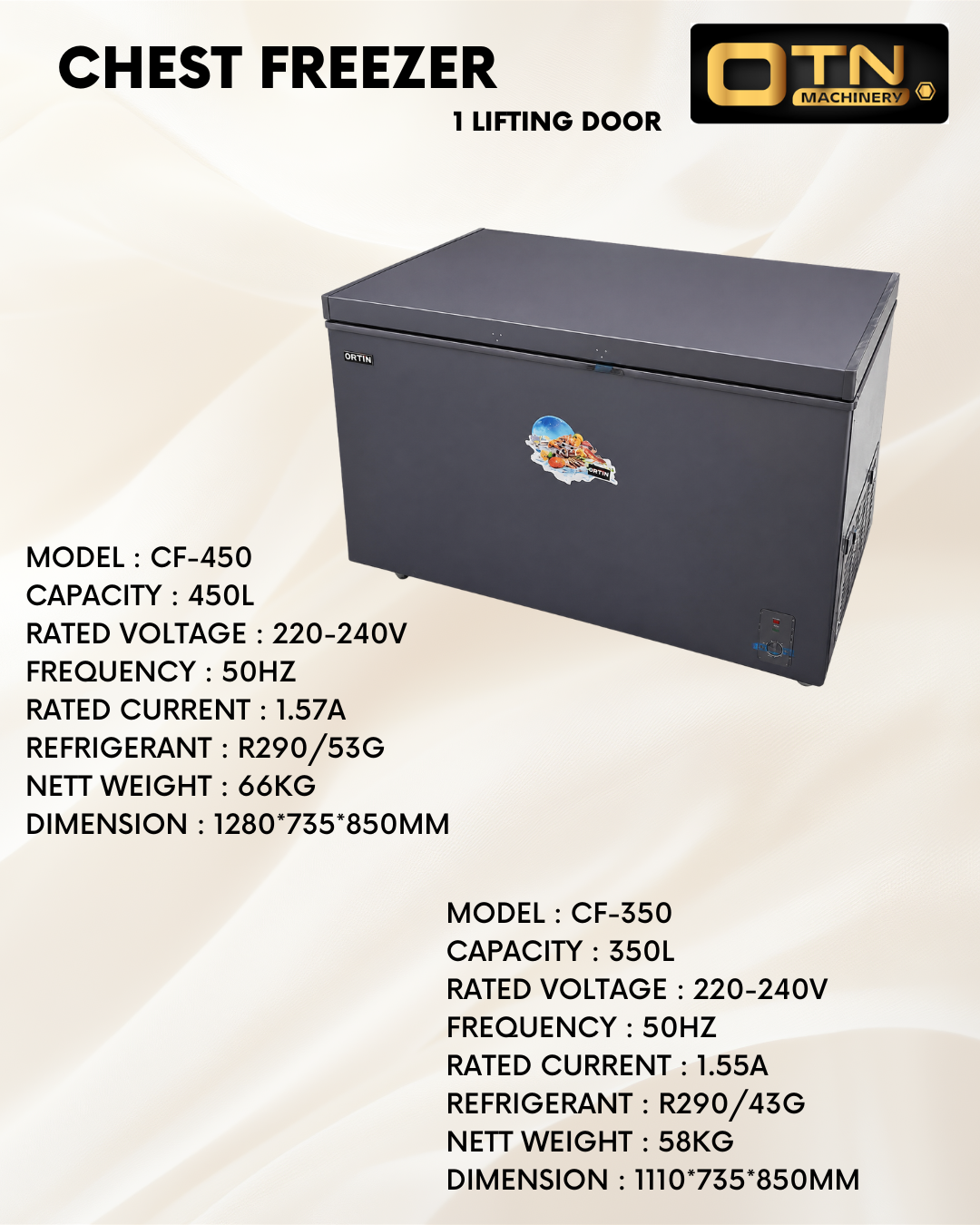 CHEST FREEZER (1 LIFTING DOOR)