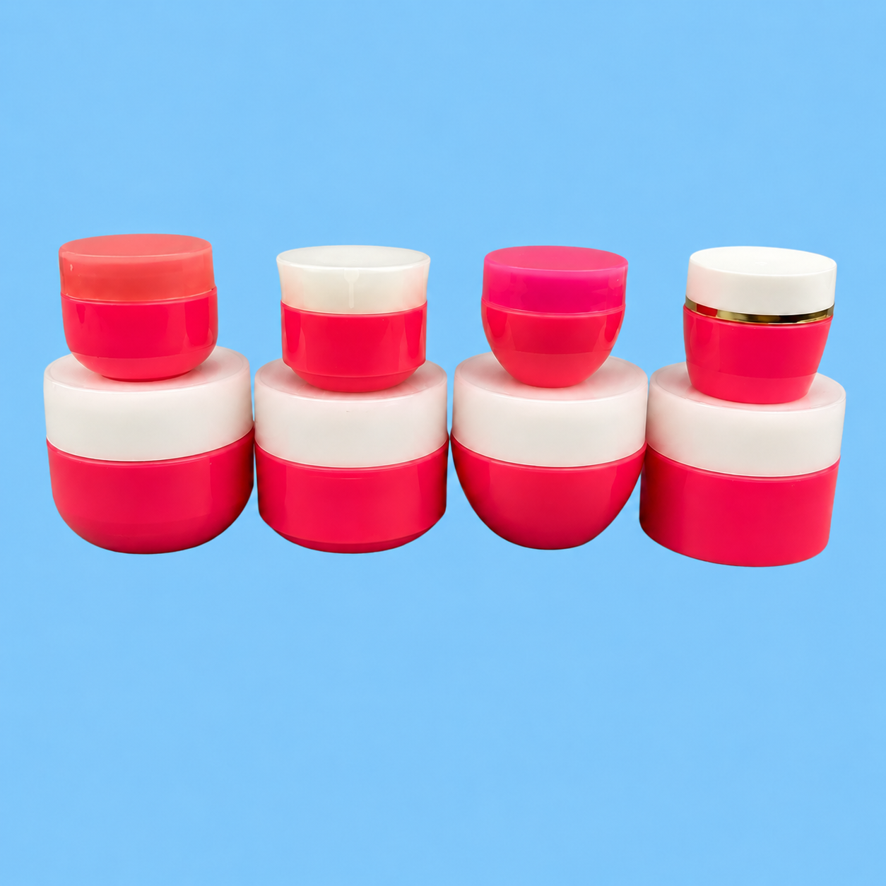 Coloured Cream Jar : Pink