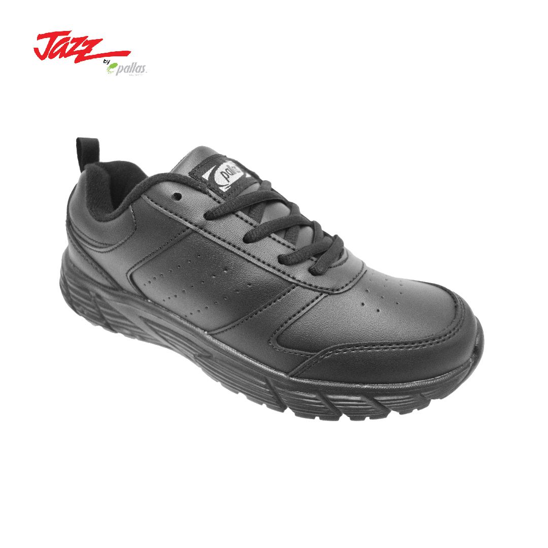 LACE-UP COMFORT BLACK SCHOOL SHOE (306/307-0205-BK)(PT.NN/LX.MN)