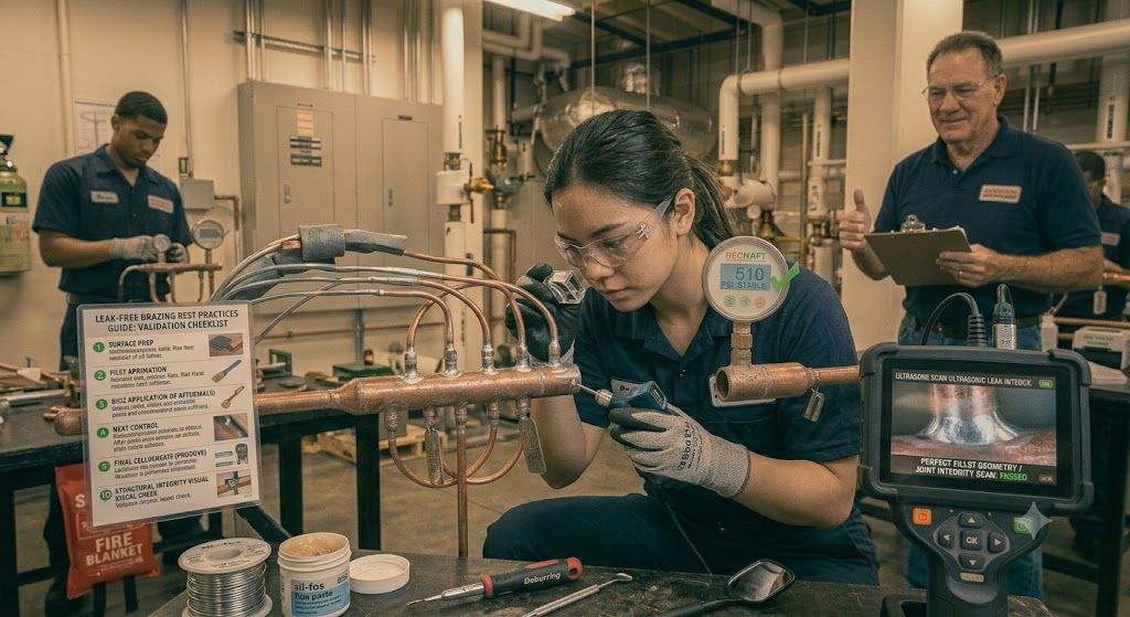 refrigeration installation leak-free brazing skills