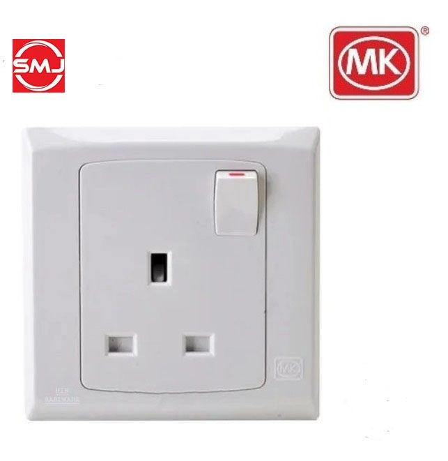 MK S2757WHI 13A 1 Gang Switch Socket Outlet (SIRIM Approved)