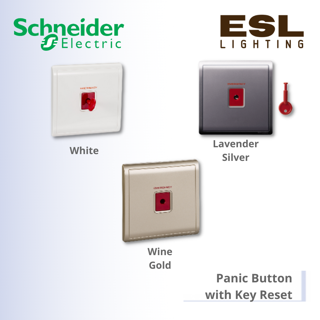 [DISCONTINUE] SCHNEIDER Pieno Panic Button with Key Reset - E8231KPB_WE_G1 E8231KPB_LS_G1 E8231KPB_WG_G11