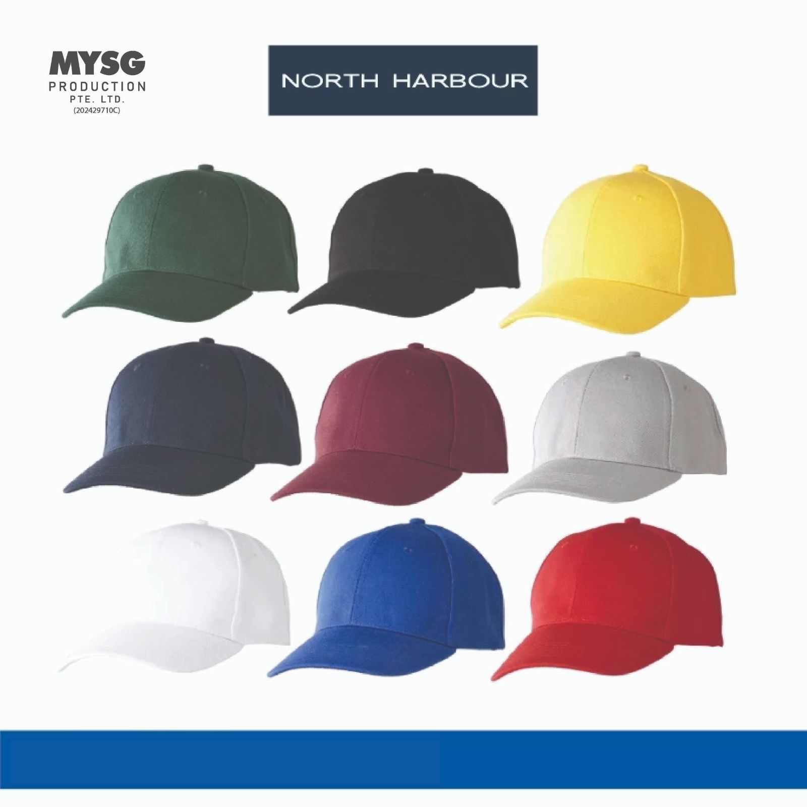 North Harbour Unisex Baseball Cap - 9 Color Available NHC1100