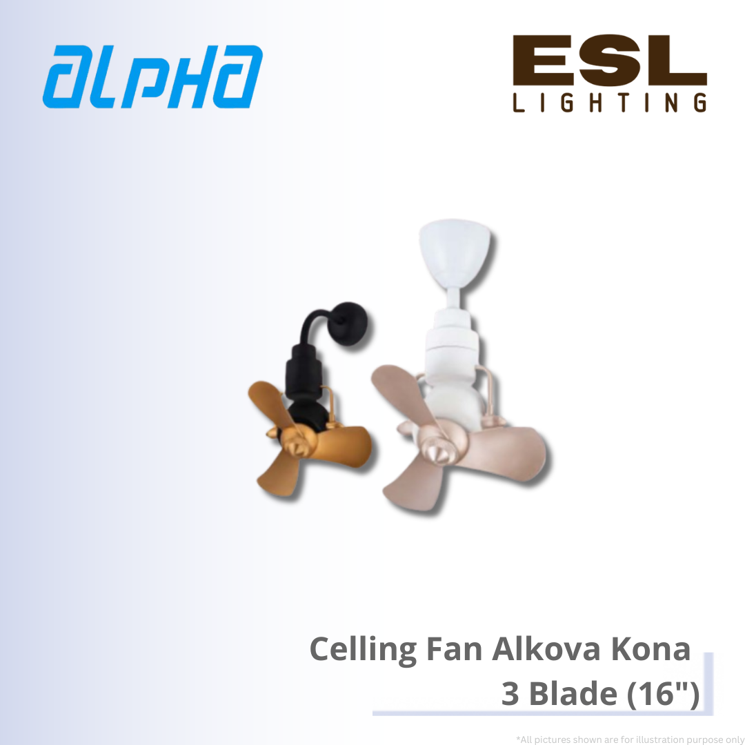 ALPHA Celling Fan Alkova Kona - 3 Blade (16")