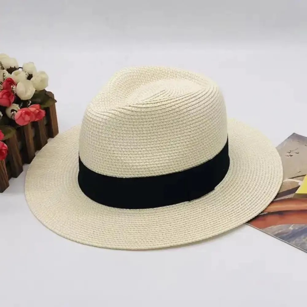 Natural Panama Straw Wide Brim Hat  01