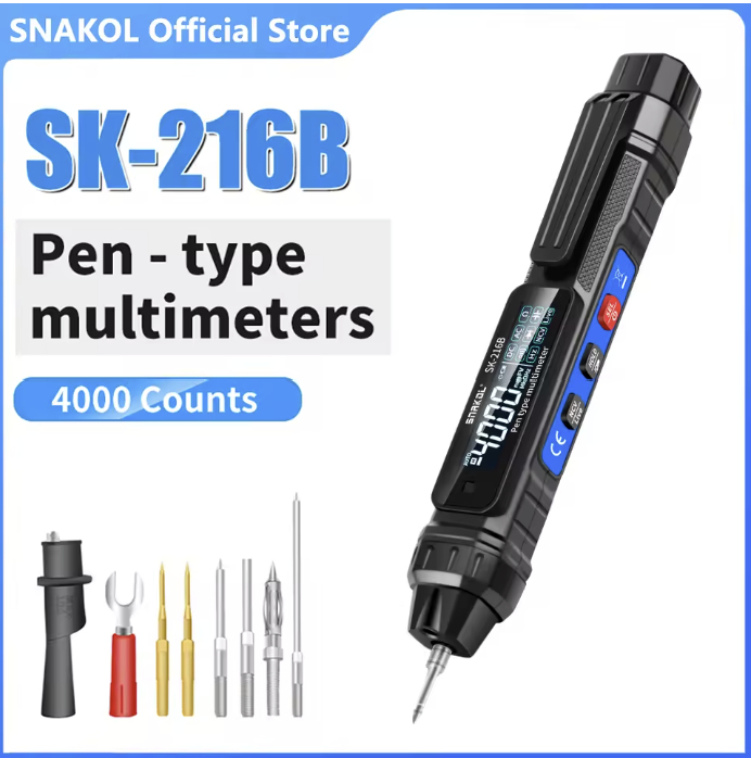 SNAKOL  Smart Digital Multimeter 4000 Counts Non-Contact Voltage Detector Pen Auto Range Capacitance OHm NCV Multimetro Voltmeter Tester