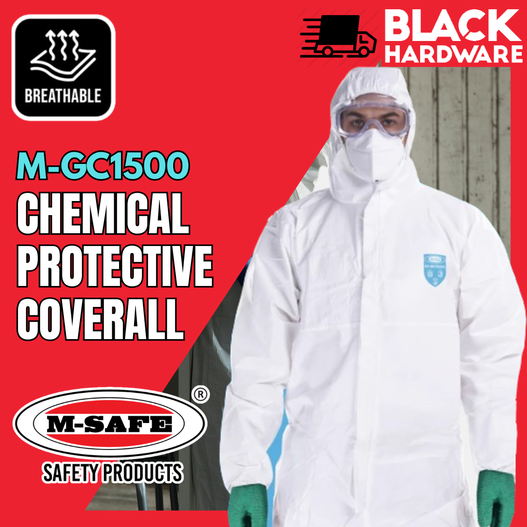 Black Hardware M safe Frontliner Coverall Safety Suits Disposable Isolation Suit Jumpsuit Coverall Safety Resistant Chem