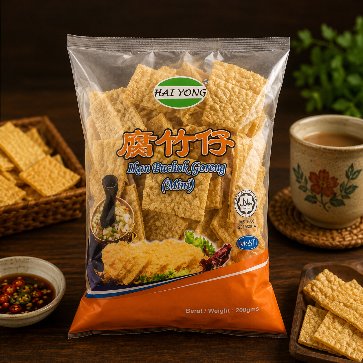 HaiYong Mini Fried Bean Curd 腐竹仔 200G