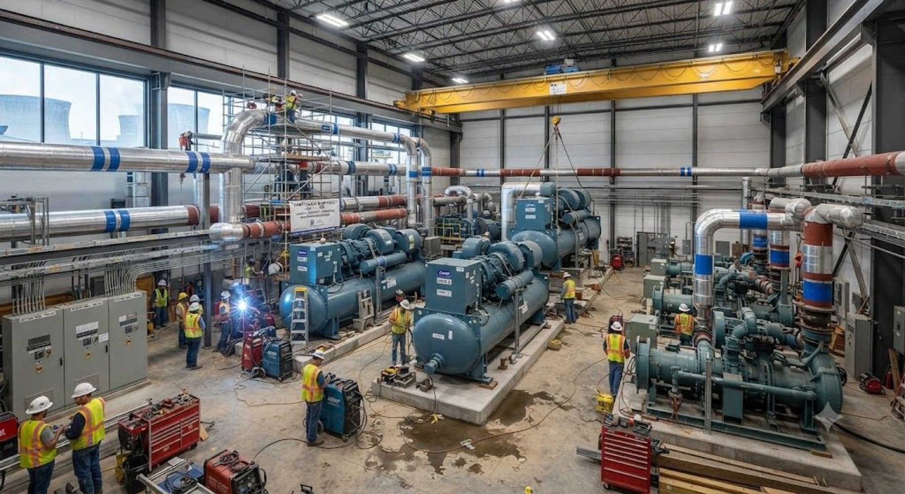 Turnkey centrifugal chiller plant construction