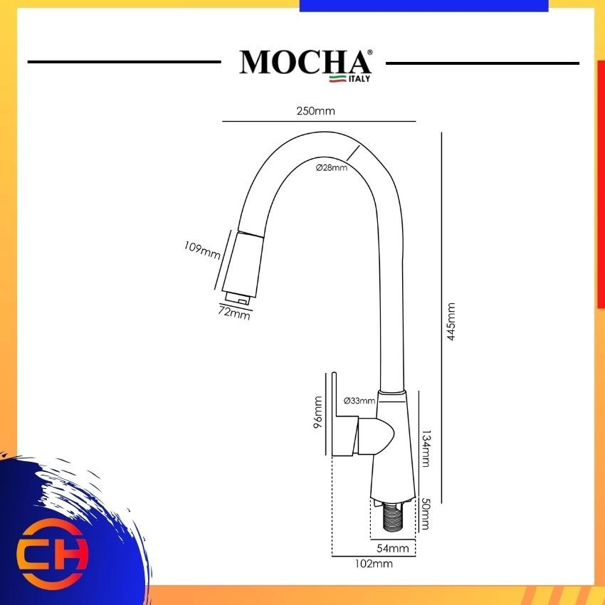 MOCHA  Pull-Out Spout Stainless Steel 304 M7808SS