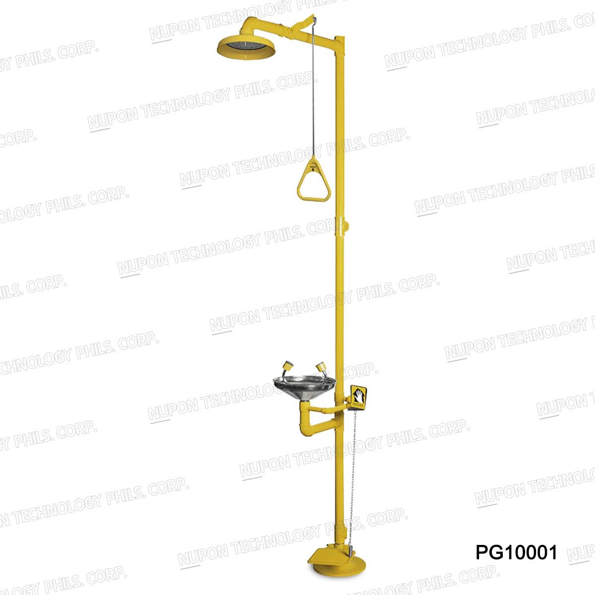 Combination Unit of ABS Drench Shower And Stainless Steel Eyewash Bowl With Foot Pedal :PG10001