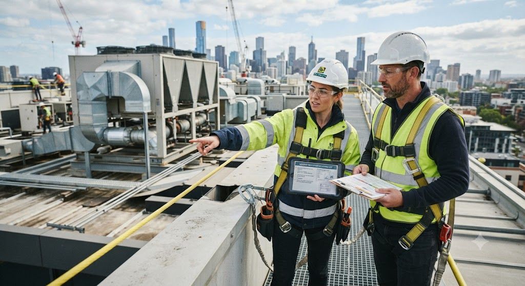 HVAC installation hazard identification at height