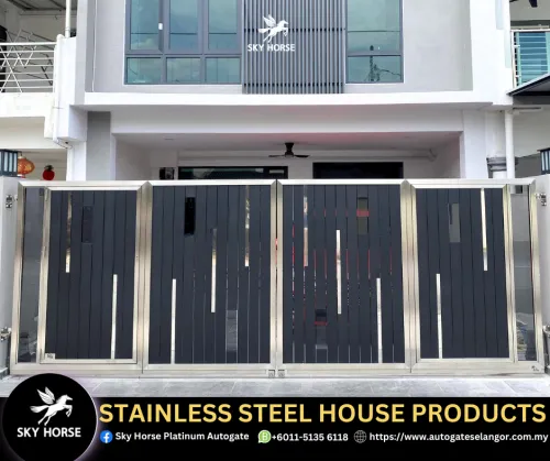 Latest Folding Track Aluminum Stainless Steel Auto Gate Designs Ampang | Malaysia