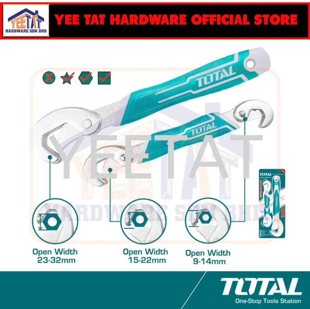 [ TOTAL ] THT10309328 2 Pcs Bent Wrench 9-32MM