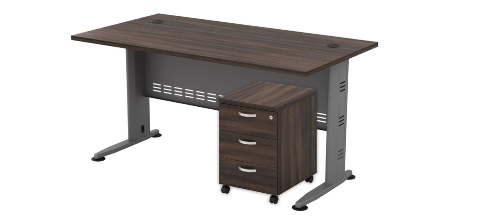 Standard Table With Mobile Pedestal 3 Drawer｜Office Table Putra Perdana IPQT