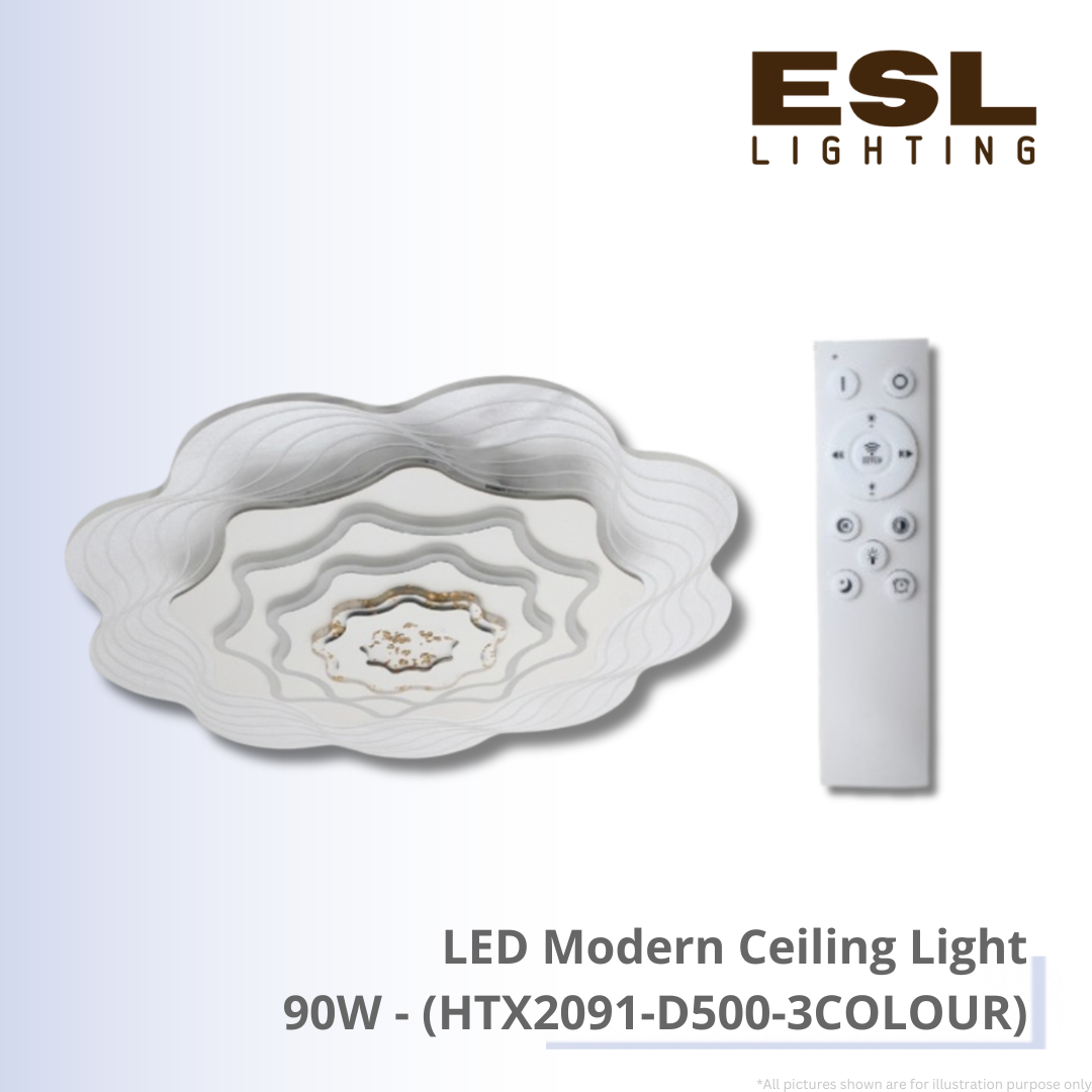 LED Modern Ceiling Light 90W - HTX2091-D500-3COLOUR