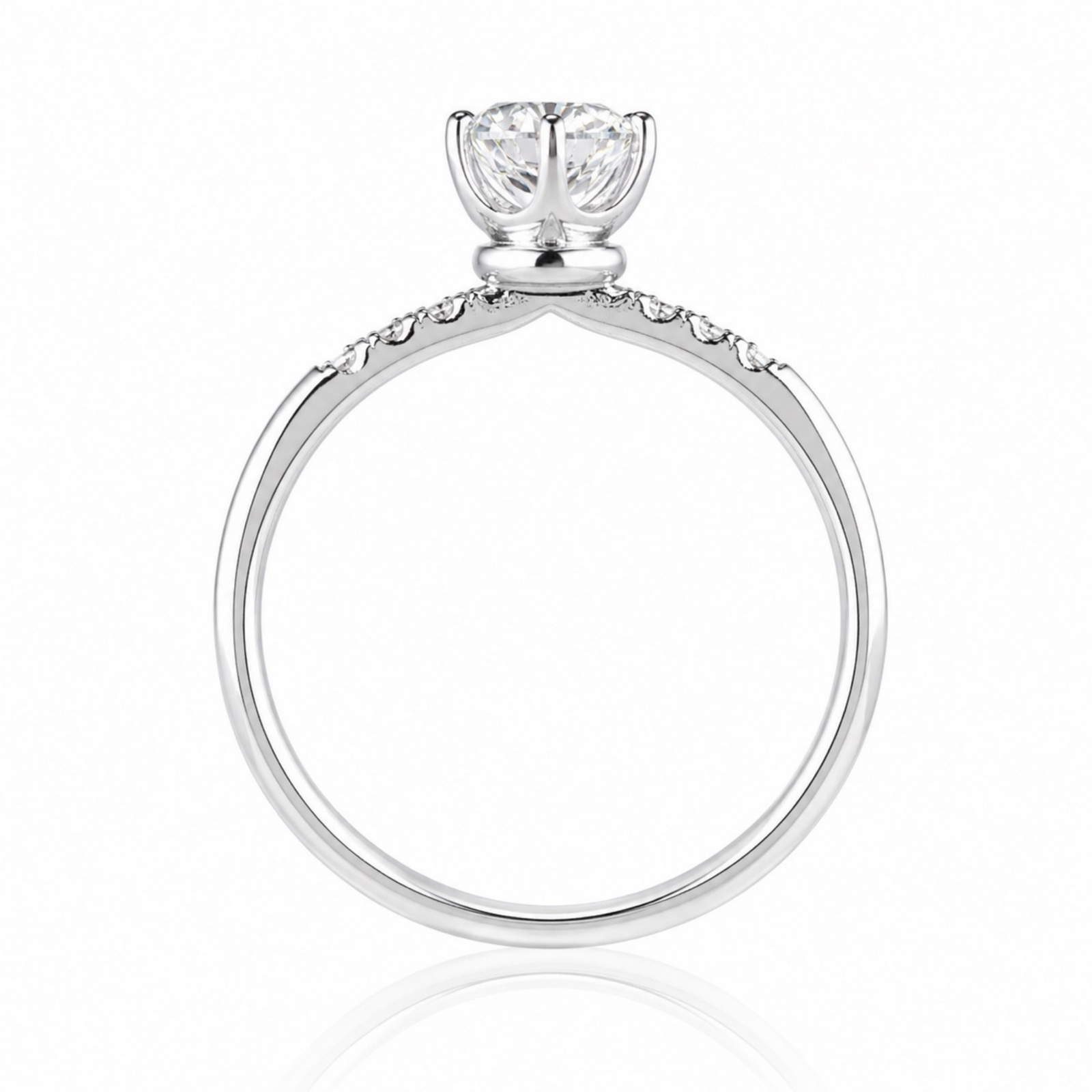 Roman & Co庐 Saelira Pav茅 Accent Solitaire Engagement Ring