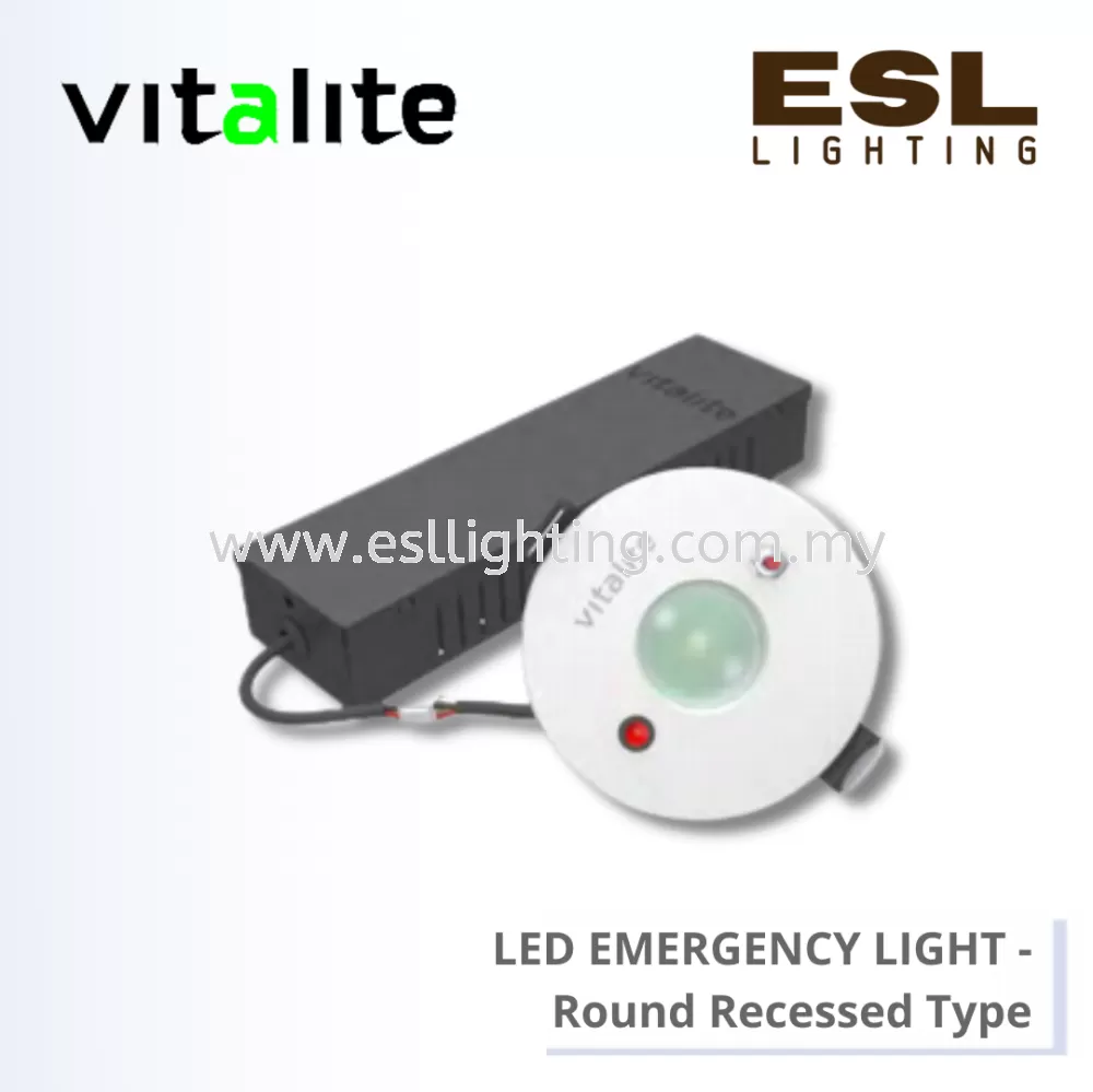 VITALITE LED EMERGENCY LIGHT ROUND RECESSED TYPE - VELR 75/R