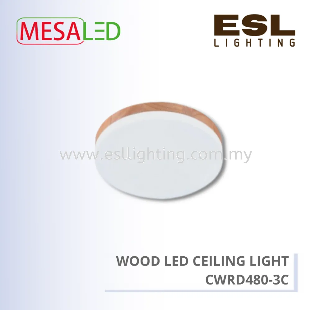 MESALED LED CEILING LIGHT WOOD ROUND 36W x 2 - CWRD480-3C