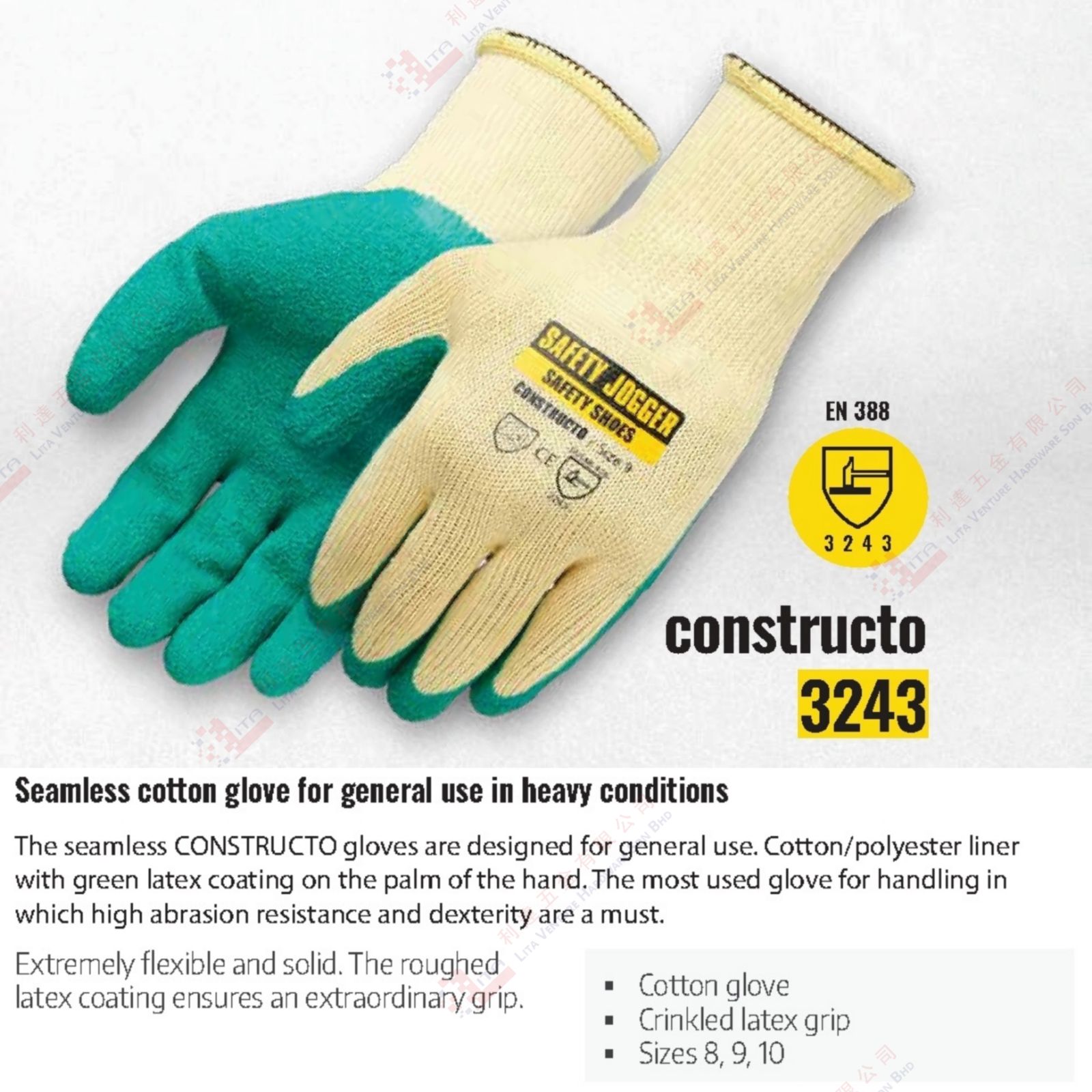 SAFETY JOGGER BRAND CONSTRUTO SAFETY GLOVES - 3243