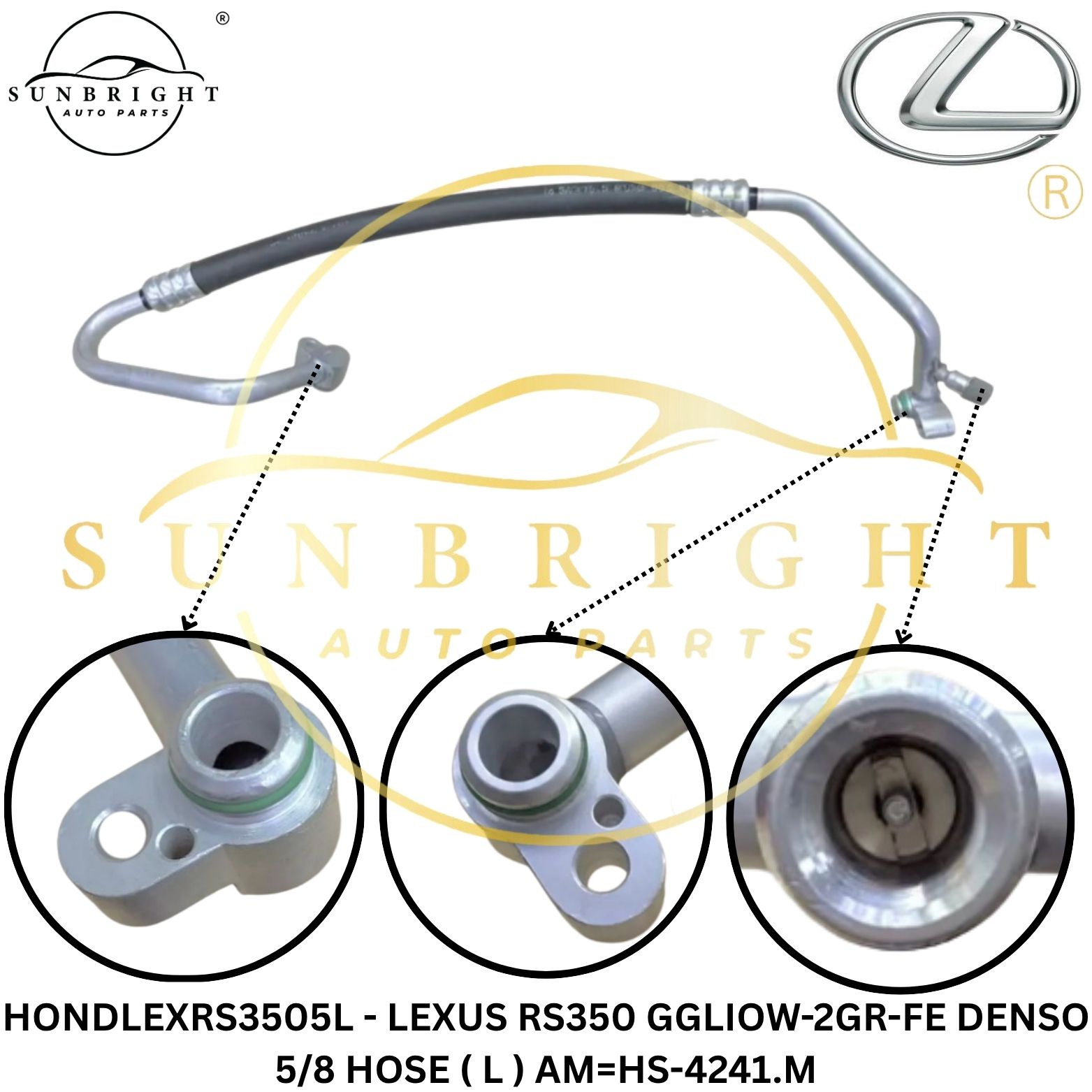 HONDLEXRS3505L - LEXUS RS350 GGLIOW-2GR-FE DENSO 5/8 HOSE ( L ) AM=HS-4241.M
