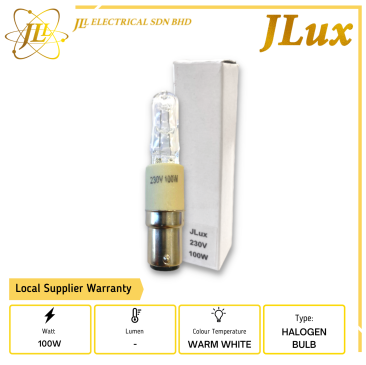 JLux 100W 230V BA15D WARM WHITE HALOGEN BULB (64496)