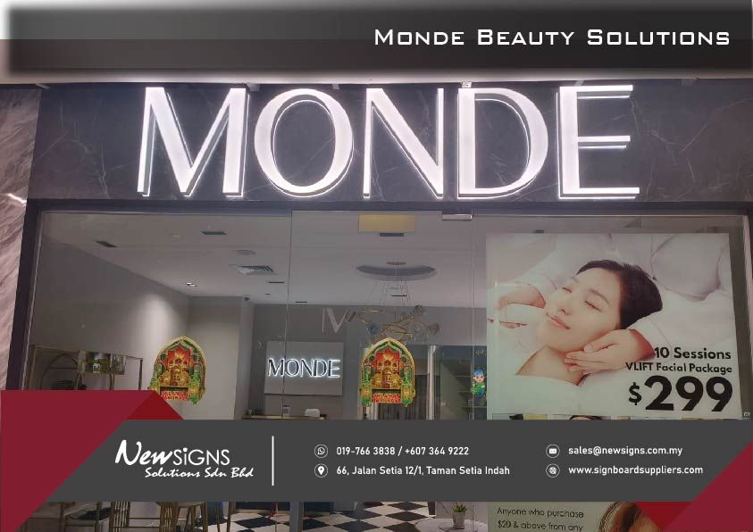 Monde Beauty Solutions - Alum Frontlit & Backlit