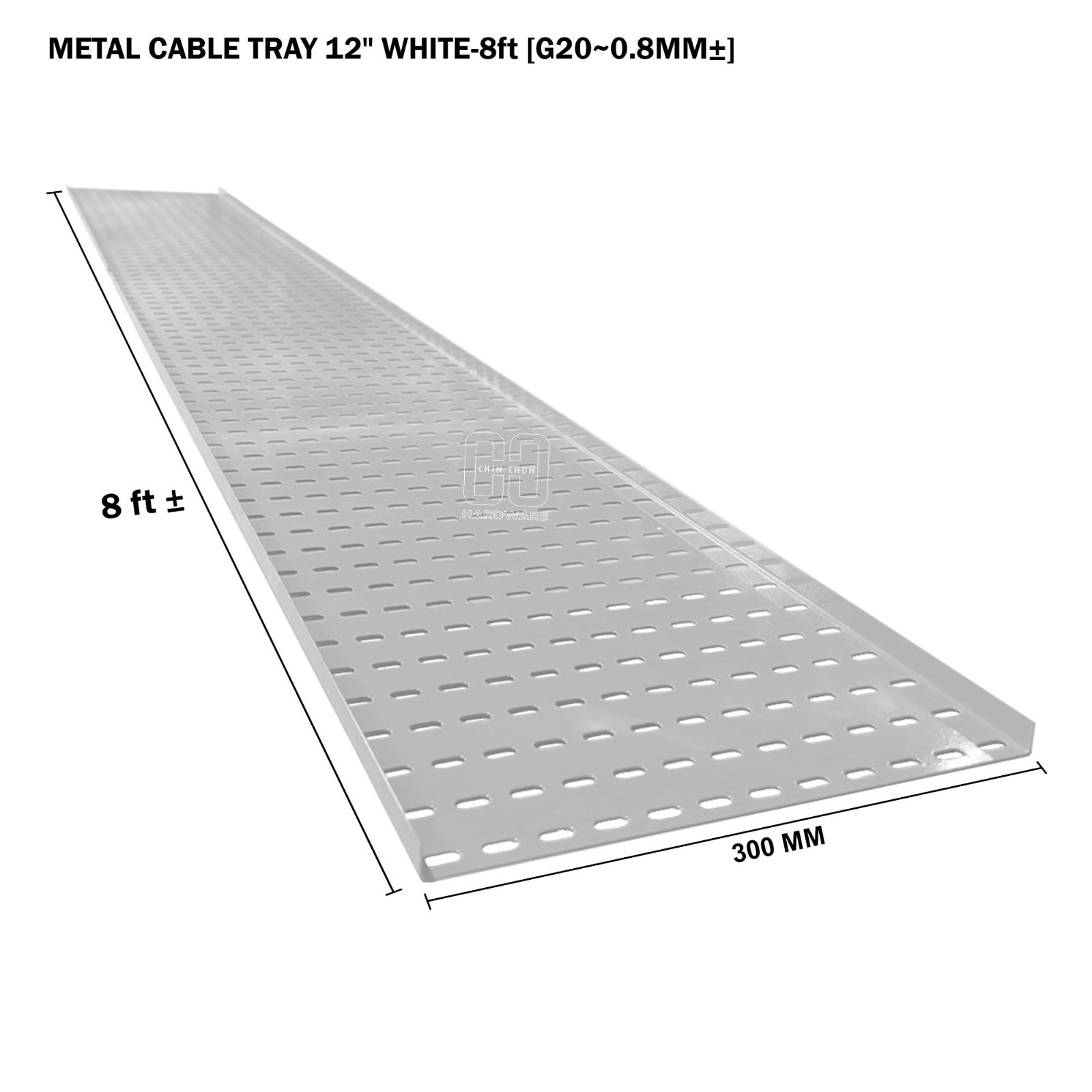 METAL CABLE TRAY 12" WHITE 8ft G20 0.8MM卤