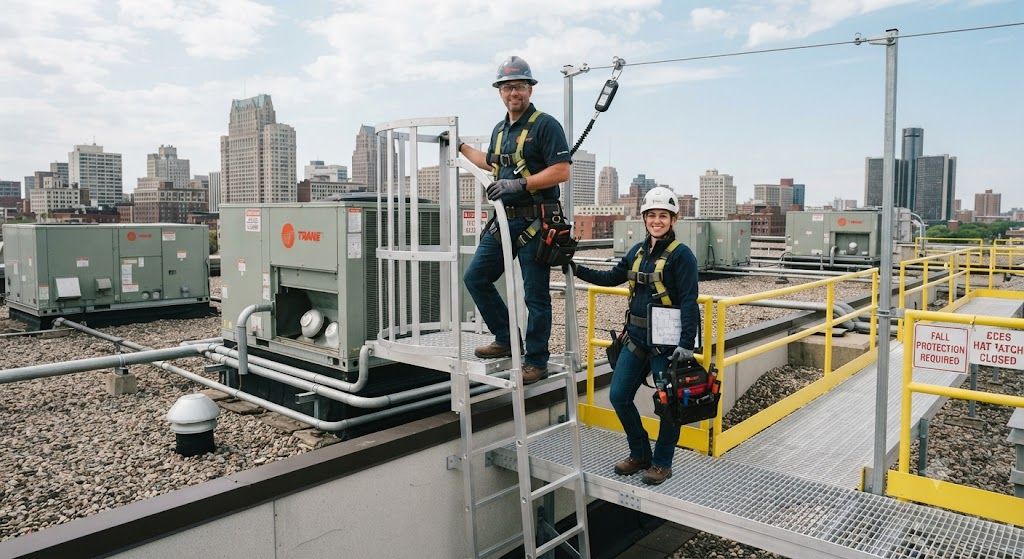 safe access methods for air conditioning servicing
