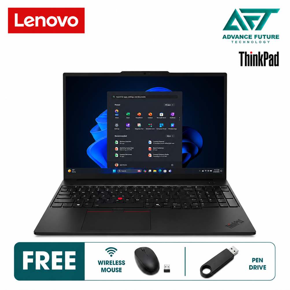 Lenovo ThinkPad E16 Gen 3 21SR0055MA 16'' WUXGA Business Laptop Black ( Intel Core Ultra 7 255H, 16GB, 512GB SSD, Intel, W11Pro )