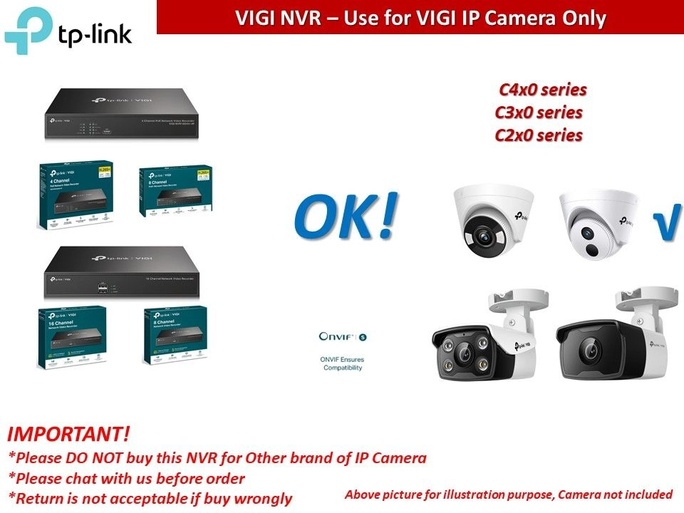 TP-Link VIGI NVR (Network Video Recorder) NVR1008H-8P 8CH NVR PoE