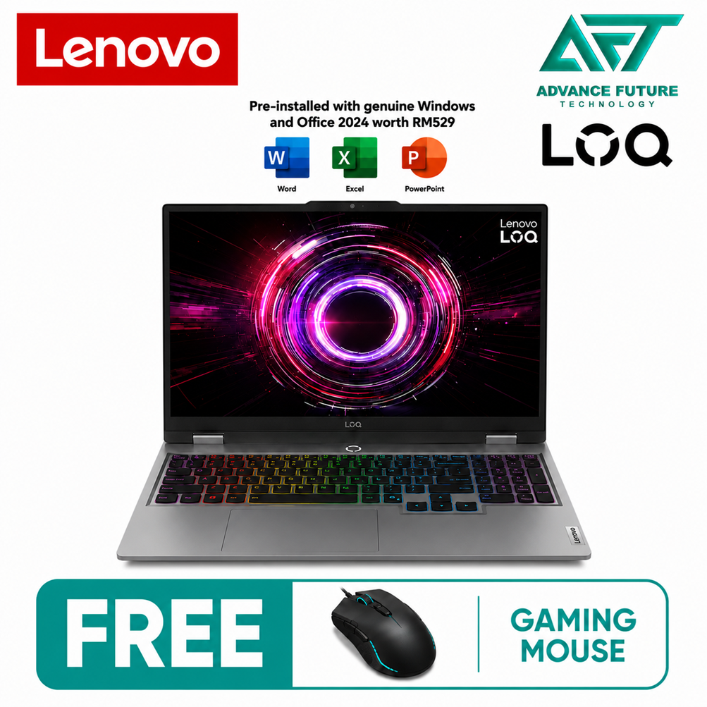 Lenovo LOQ 15IRX10 83JE00TQMJ 15.6" FHD 144Hz Gaming Laptop Luna Grey ( Intel Core i7 14700HX, 16GB, 512GB SSD, RTX5050, W11, H&S 2024 )