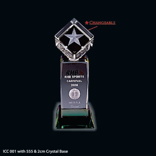 Crystal 3D & 2D Inner Laser Series - ICC 001 with 555 & 2cm Crystal Base