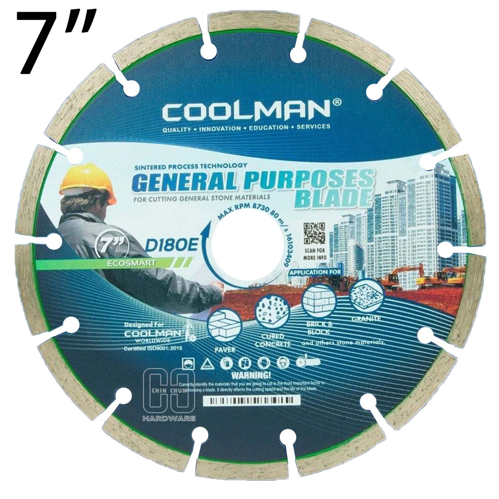 COOLMAN D180E SEGMENTED DRY BALDE ECONOMY 7"