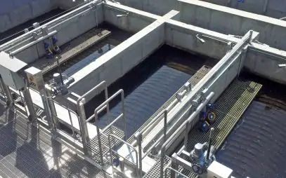Cooling tower basin and support structure construction