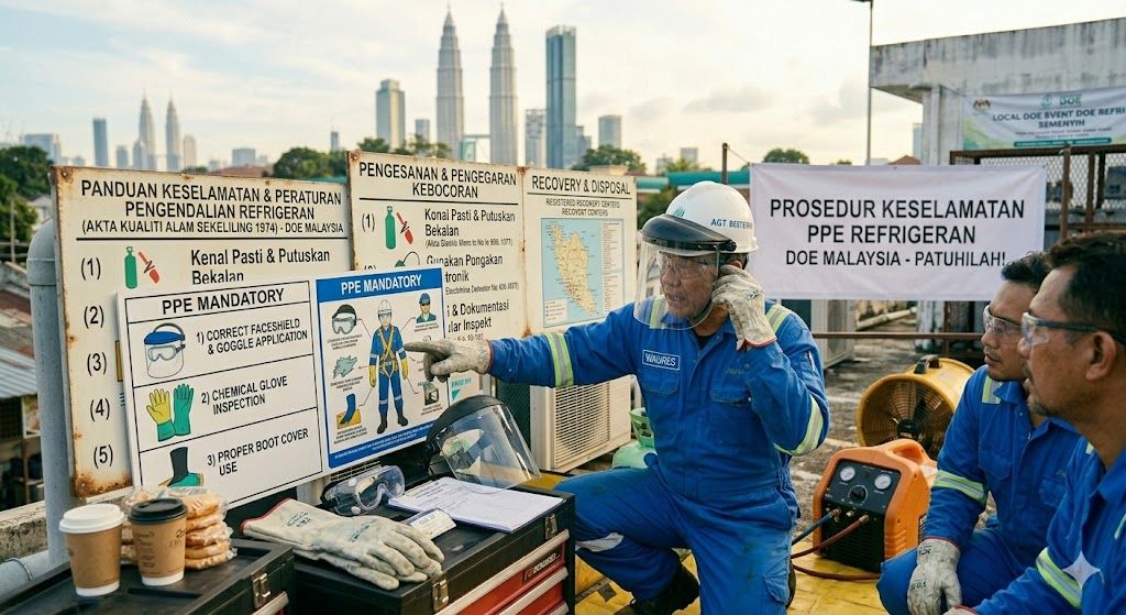 refrigerant PPE safety procedures Malaysia DOE