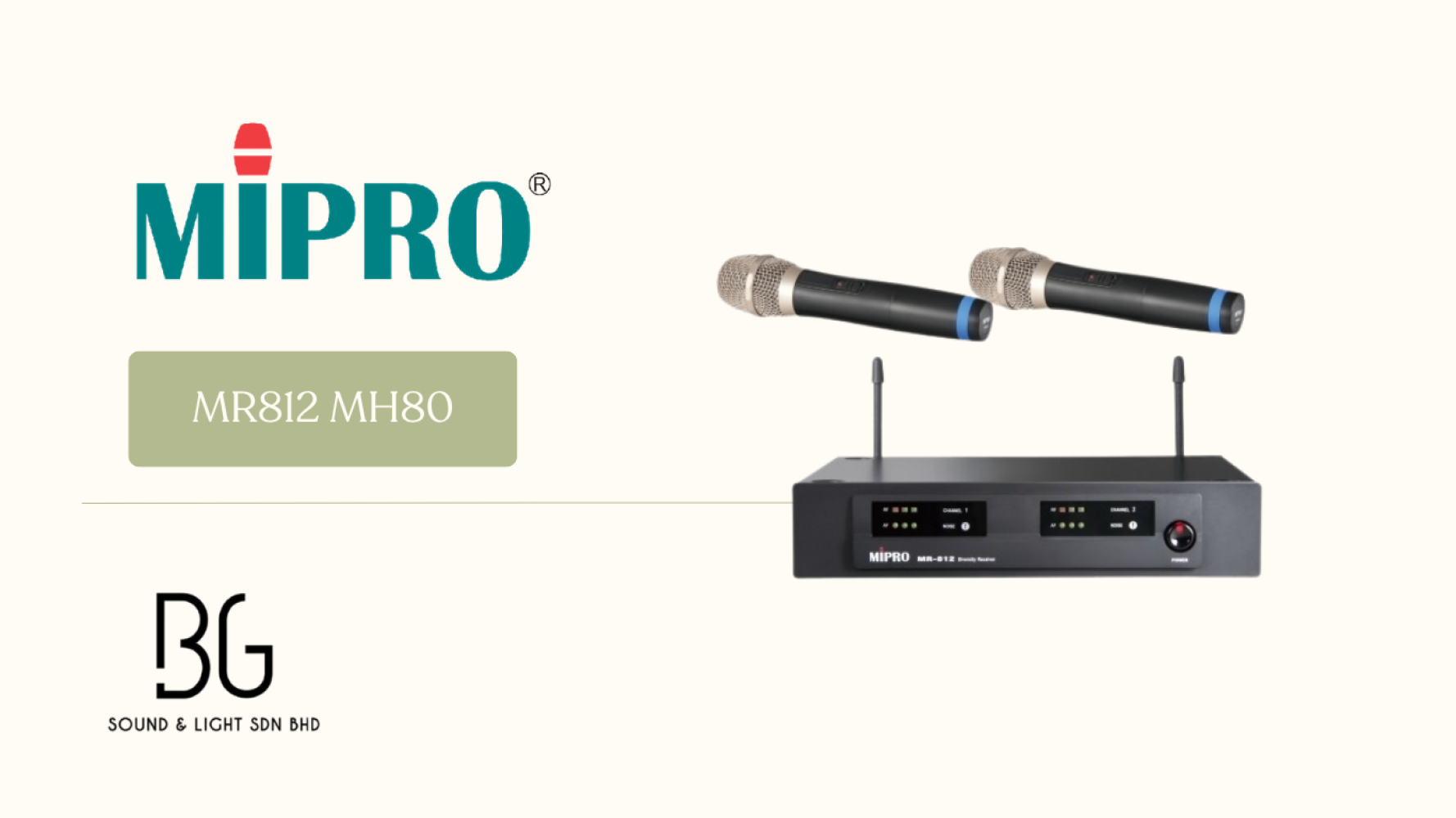 MIPRO MR-812 Dual Channel Wireless Microphone System + 2x MH-80 Handheld Mic (Limited Stock Malaysia)