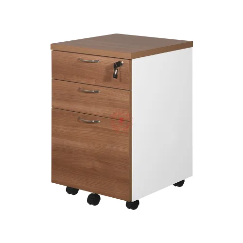 Cappuccino Mobile Pedestal 2D1F with Lock / Office Drawer / Side Drawer / Table Drawer / Laci Bergerak / Laci Berkunci / Laci Meja