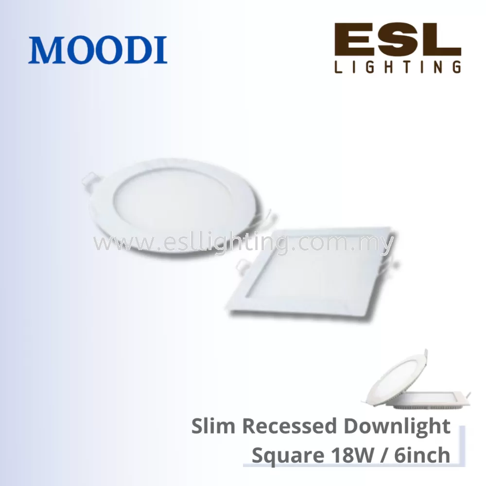 MOODI Slim Recessed Downlight Square 18W - 1002 6inch