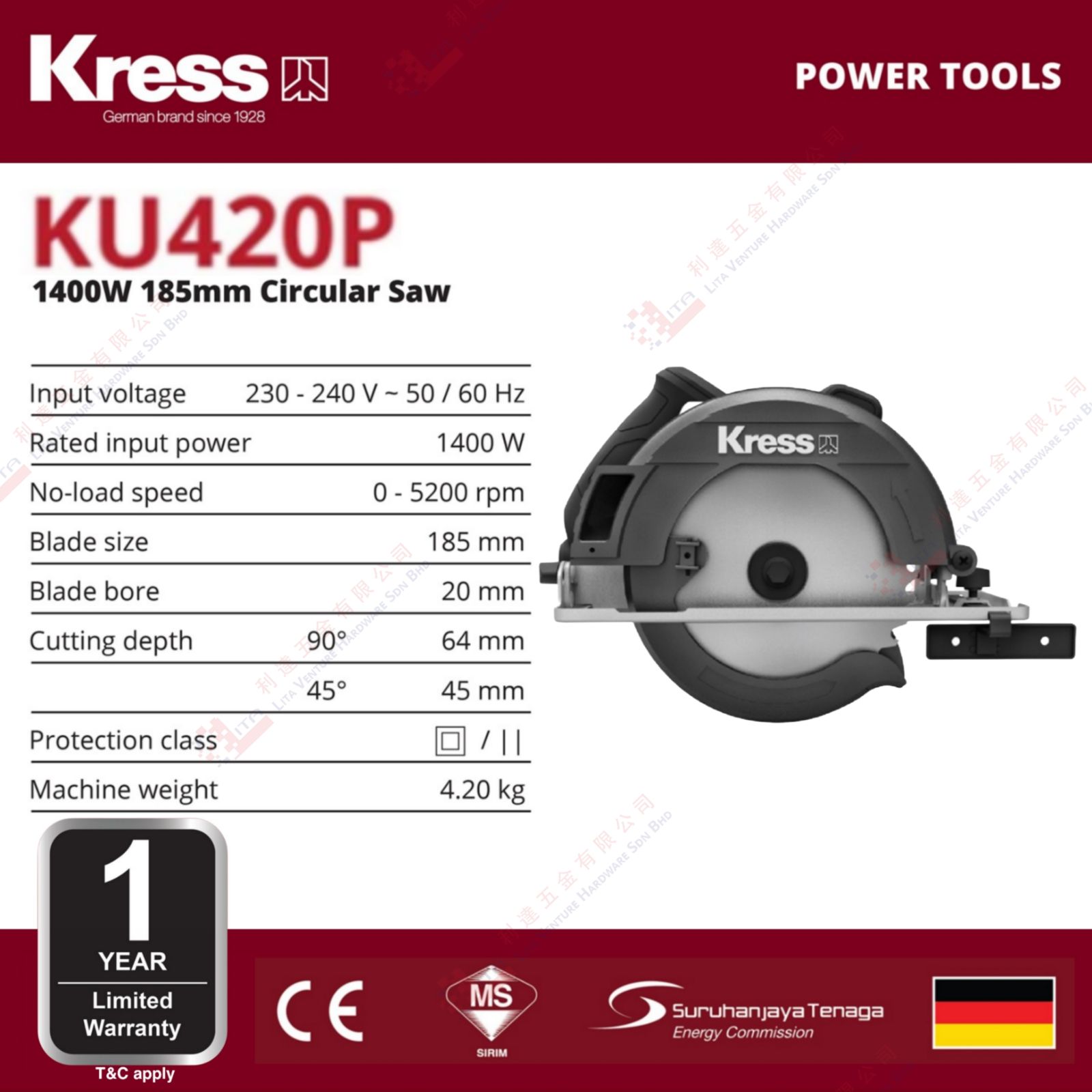 KRESS BRAND CIRCULAR SAW - KU420P
