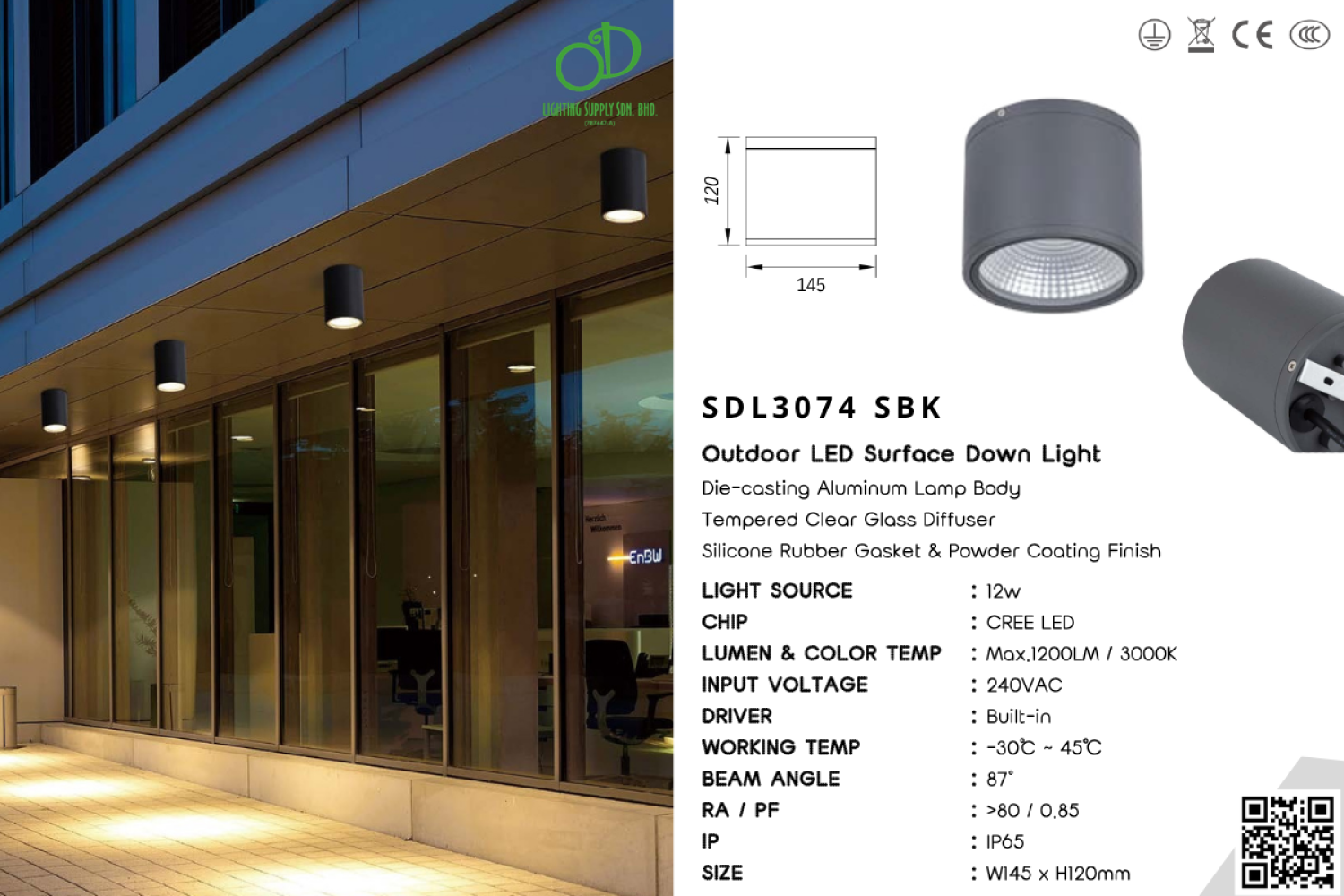 Outdoor Surface Downlight (SDL3074 SBK)